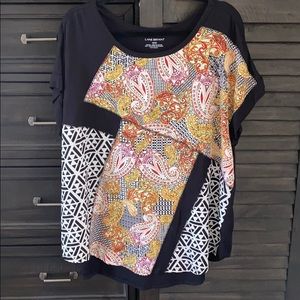 Lane Bryant mixed print tee